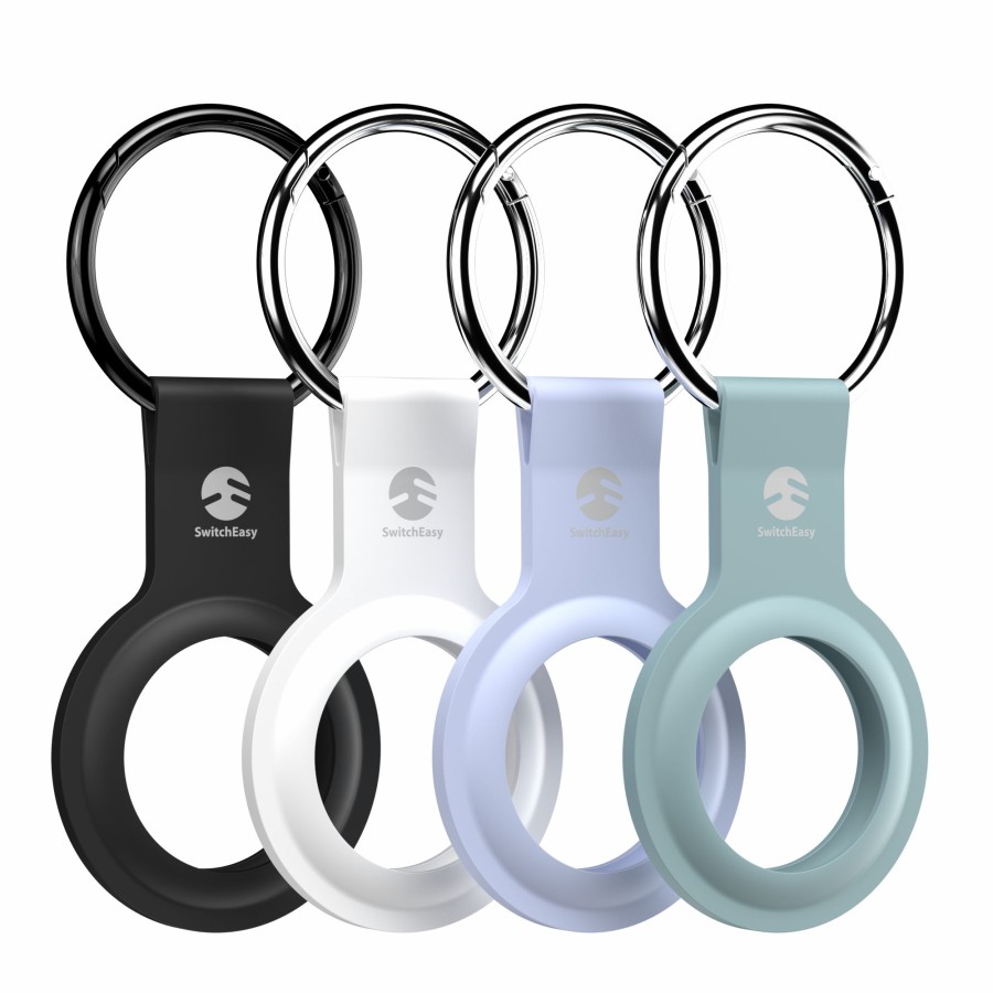 New SwitchEasy Skin Silicone Airtag Keyring / Protective Case - 4 Pack Mixed (4-Pack)